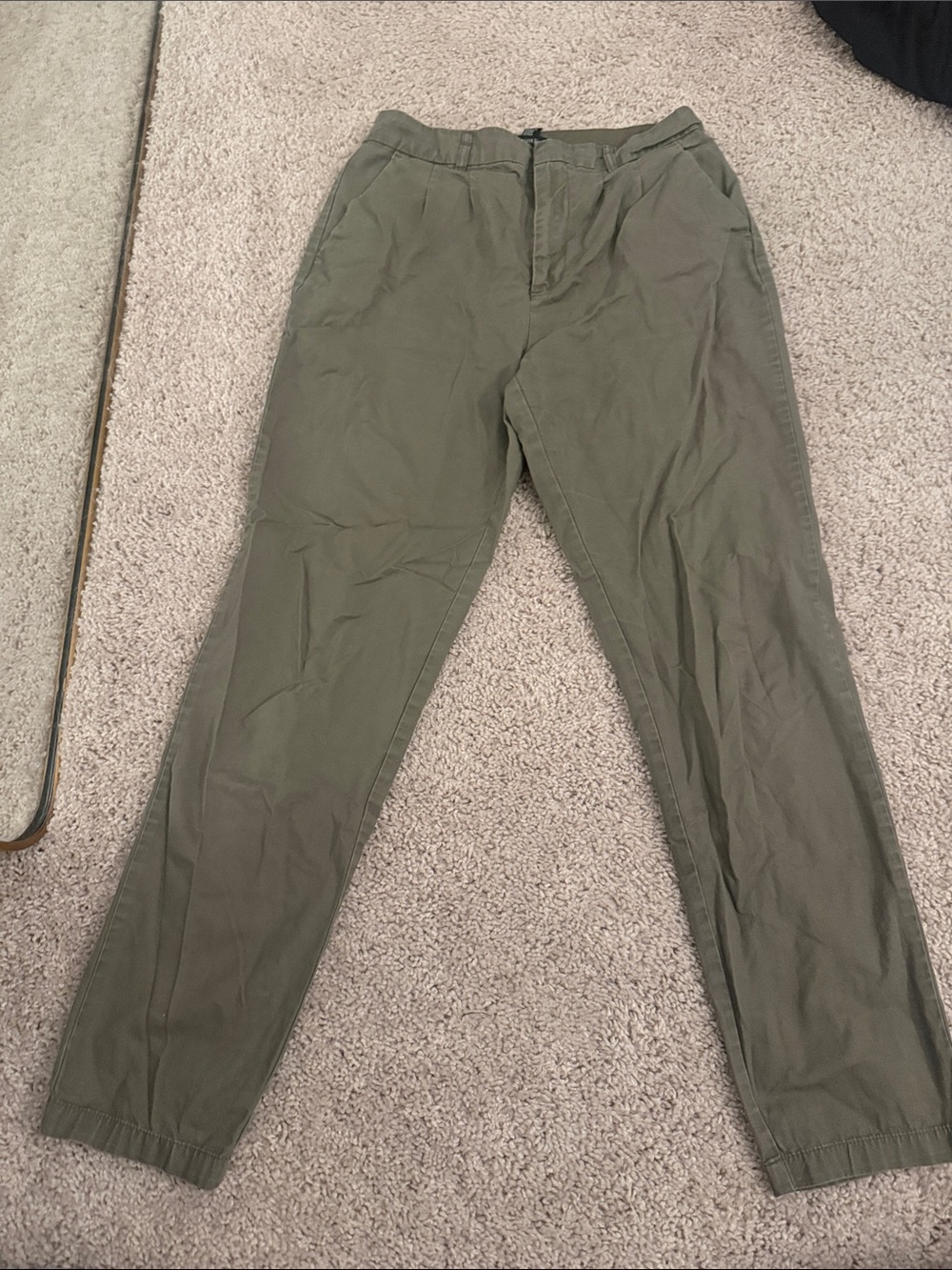 Forever 21 Slim Olive Chino Pants for
